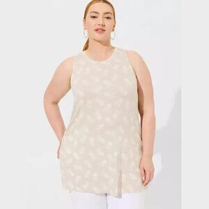 Torrid - Super Soft Slub Crew Neck Side Slit Tank in Grand Pineapples Dew​​​​